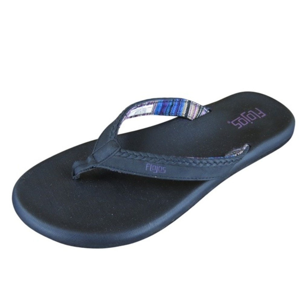 Flojos Women's Flip Flop Black Synthetic Sz 10 Medium Gently Used 2025